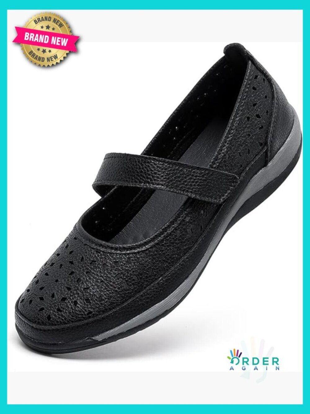 Mary Jane Shoes Floral Cutout Loafers Comfortable Microfiber Leather Slip-On